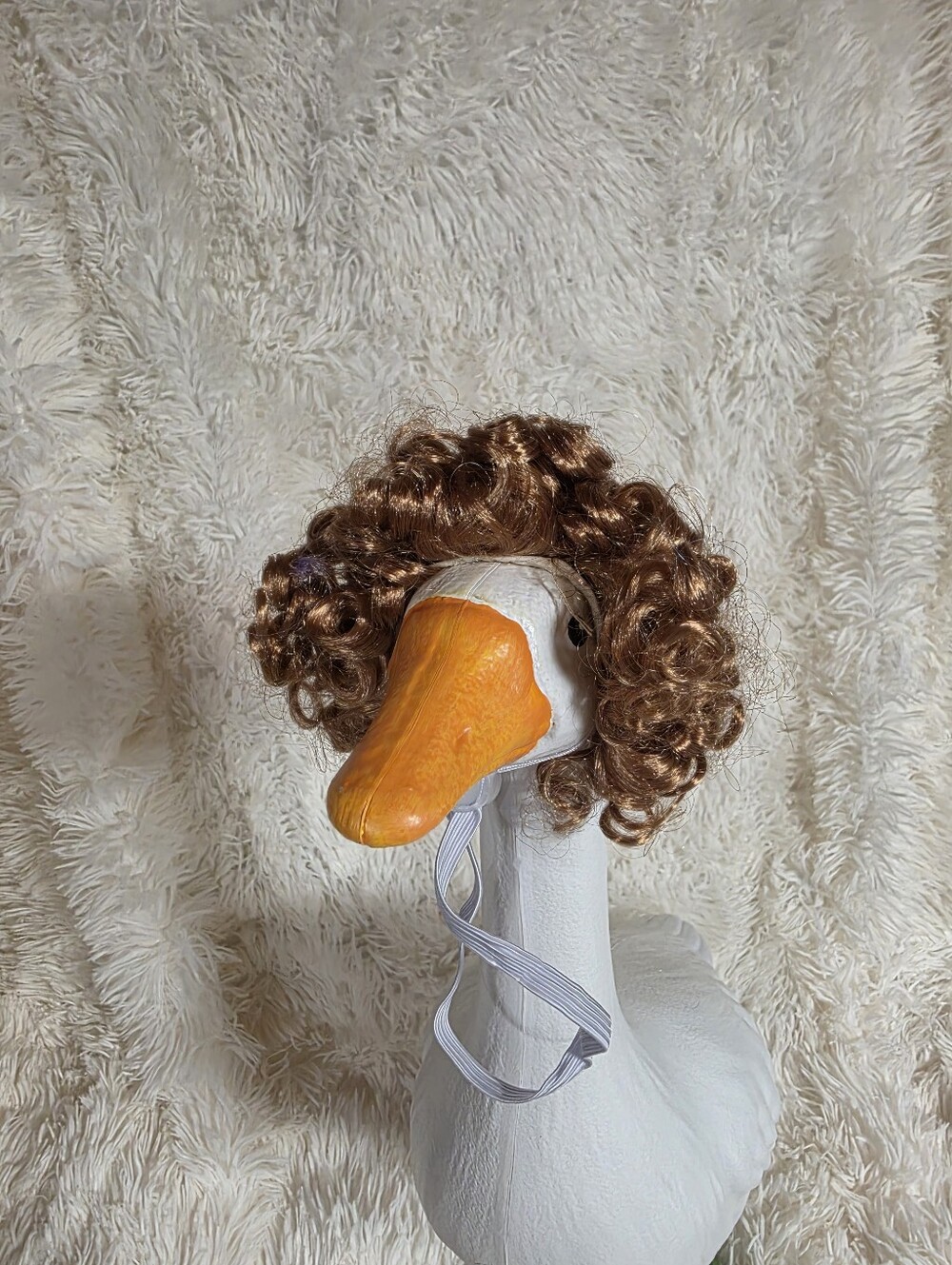 19" & 24" Brown Curly Synthetic Hairpiece for Porch Goose